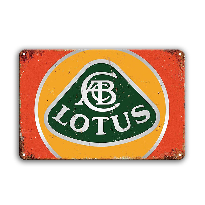LOTUS ロータス ブリキ看板 レトロ ロゴ 壁飾り ガレージ インテリア