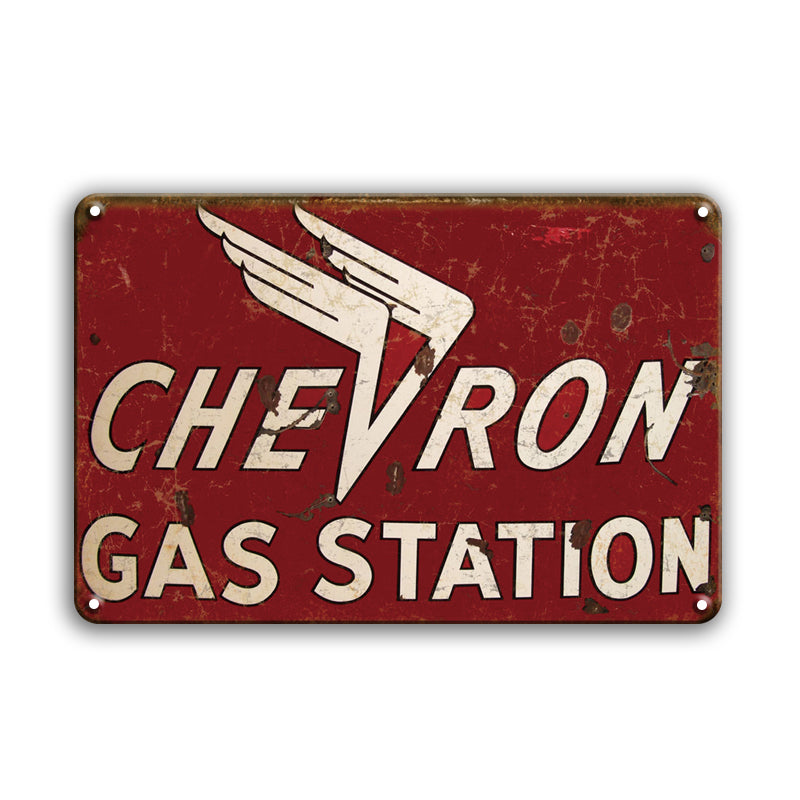 シェブロン ブリキ看板 ガソリンスタンド CHEVRON アメリカン レトロ ガレージ 壁飾り インテリア