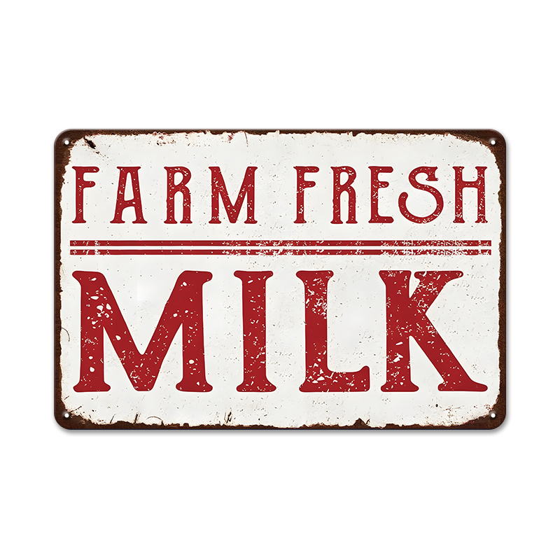 ブリキ看板 レトロ ミルク FARM FRESH アメリカン インテリア 壁飾り