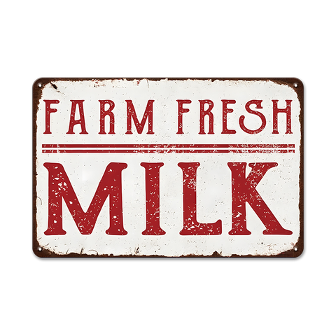 ブリキ看板 レトロ ミルク FARM FRESH アメリカン インテリア 壁飾り