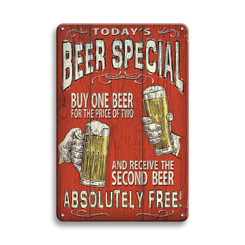 ブリキ看板 BEER SPECIAL ビール ユーモア アメリカン BAR パブ 居酒屋 壁飾り