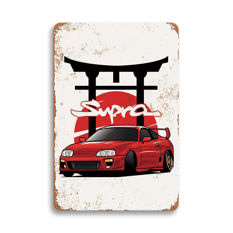 ブリキ看板 スープラ トヨタ Supra 車 レトロ インテリア 壁飾り おしゃれ ビンテージ デコレーション コレクション 雑貨