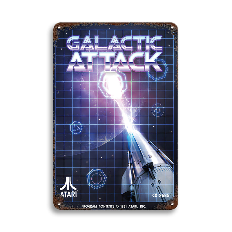 Atari アタリ Galactic Attack ギャラクティックアタック ブリキ看板 レトロ ゲーム ポスター風 インテリア 雑貨