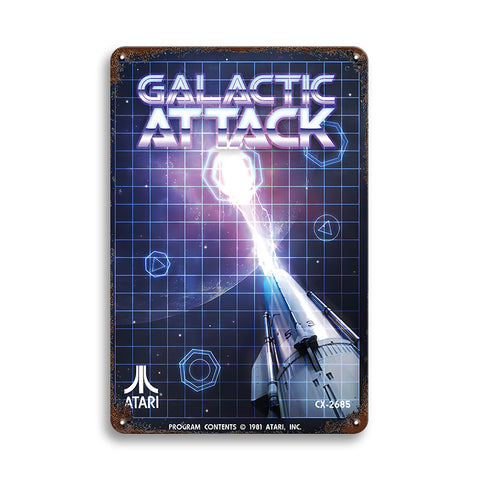Atari アタリ Galactic Attack ギャラクティックアタック ブリキ看板 レトロ ゲーム ポスター風 インテリア 雑貨