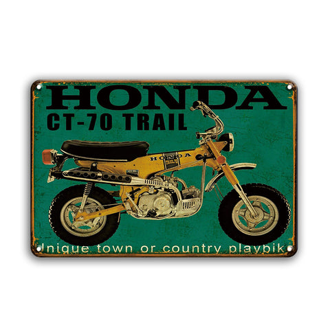 ホンダ CT70 トレイル バイク ブリキ看板 レトロ アメリカン ガレージ