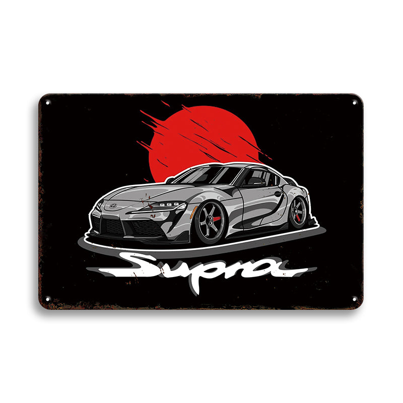 トヨタ スープラ Supra ブリキ看板 レトロ おしゃれ インテリア 壁飾り 車 ポスター ガレージ ディスプレイ