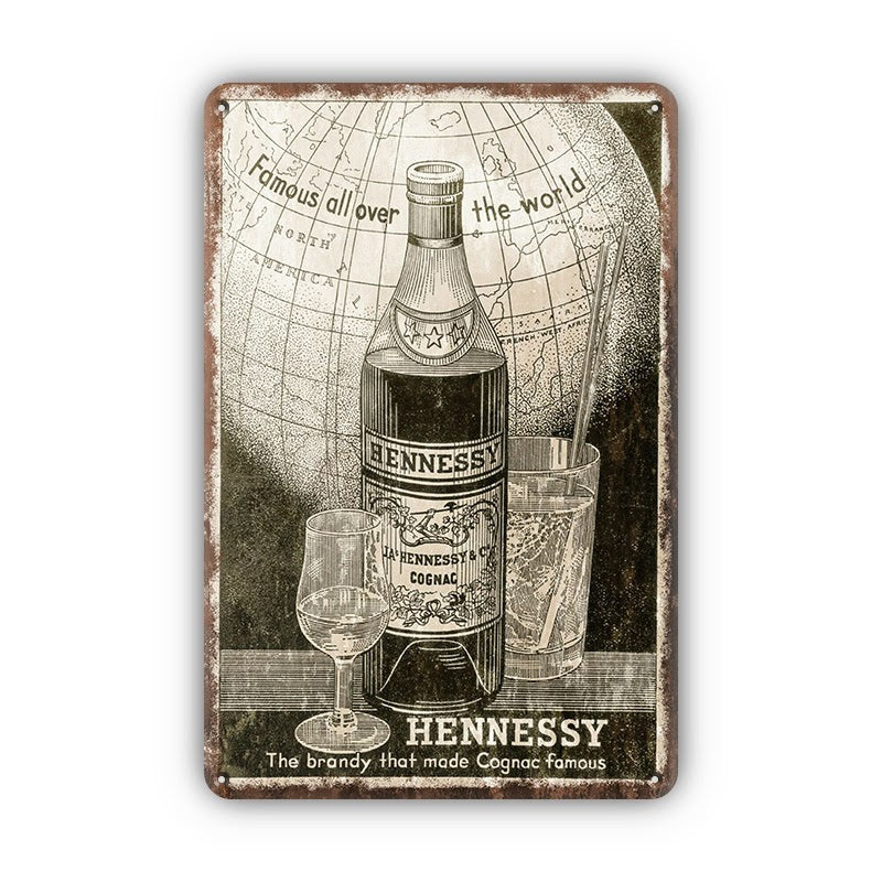HENNESSY ヘネシー ブリキ看板 コニャック レトロ 酒 バー インテリア