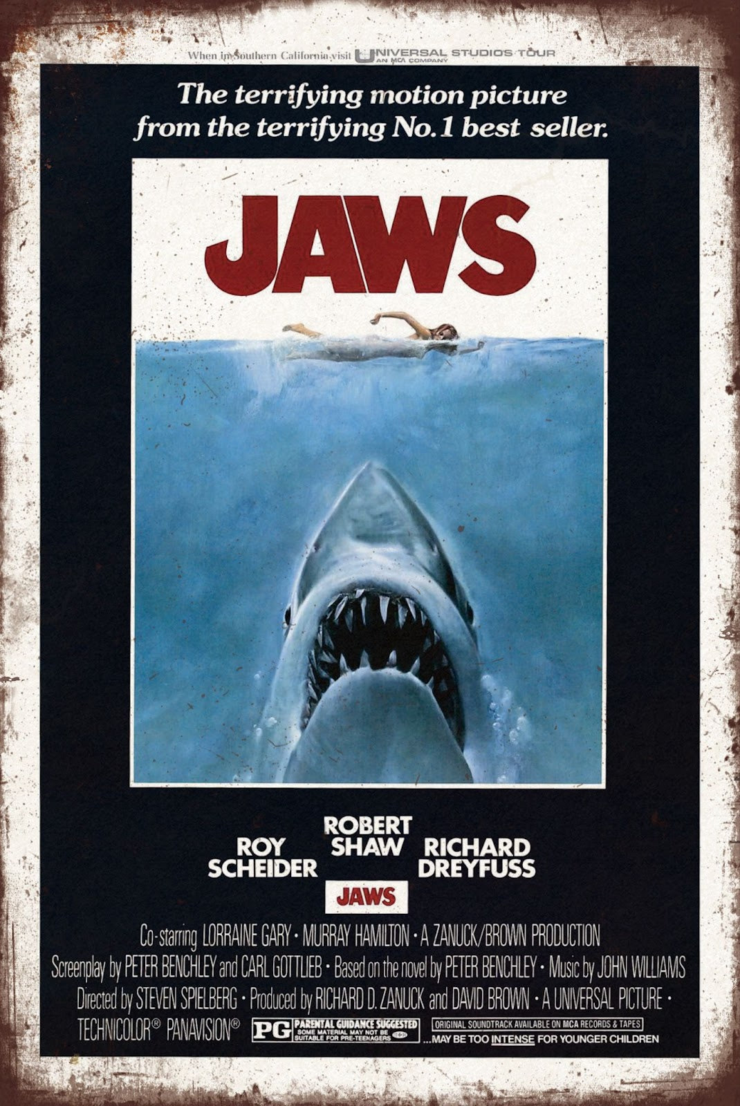ジョーズ JAWS ブリキ看板 映画 ポスター レトロ インテリア 壁飾り ビンテージ