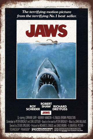 ジョーズ JAWS ブリキ看板 映画 ポスター レトロ インテリア 壁飾り ビンテージ