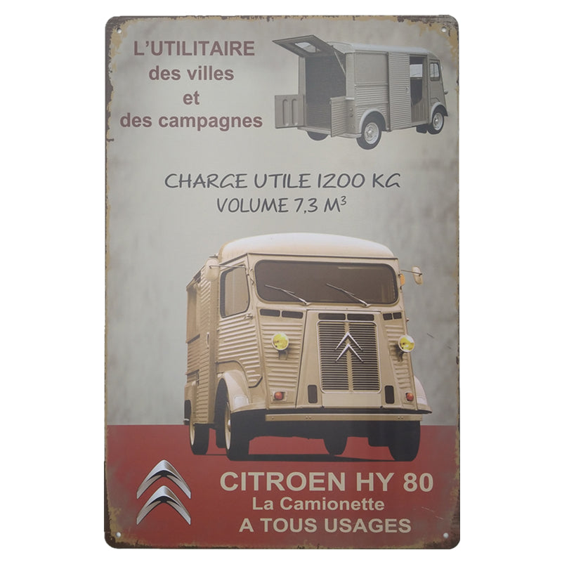 ブリキ看板 CITROEN HY 80 シトロエン HY バン フランス 商用車 レトロ 壁飾り