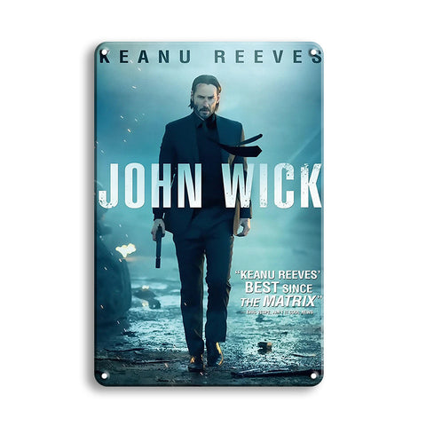 ジョンウィック ブリキ看板 Keanu Reeves キアヌリーブス 映画 ポスター レトロ インテリア 壁飾り 雑貨