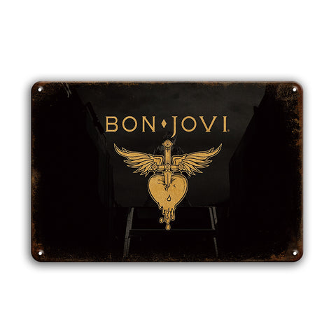 ブリキ看板 BON JOVI ボンジョヴィ レトロ おしゃれ インテリア 壁飾り ビンテージ ディスプレイ