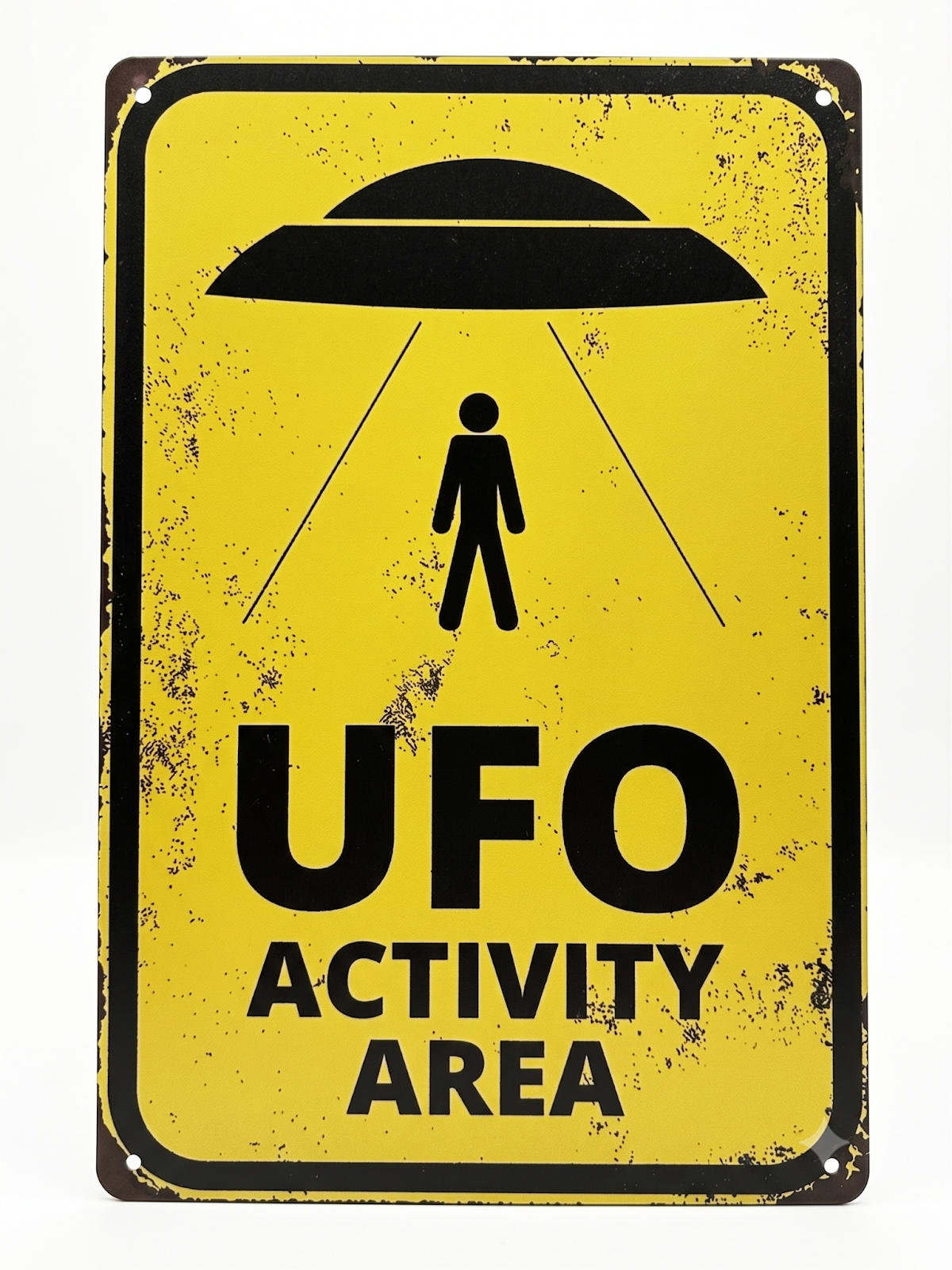 ブリキ看板 UFO エイリアン 宇宙人 宇宙 飛行船 アブダクション WARNING レトロ インテリア 壁飾り