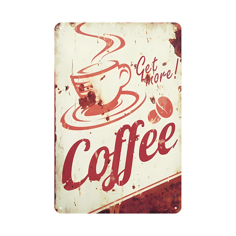 コーヒー ブリキ看板 レトロ カフェ 喫茶店 アメリカン 壁飾り インテリア