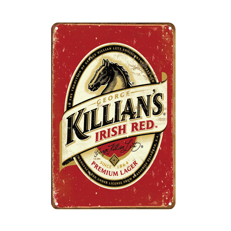 ブリキ看板 ビール レトロ Killian's アイリッシュ パブ 馬 アメリカン