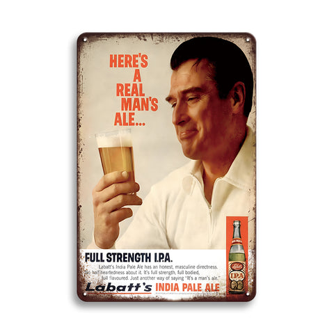 ブリキ看板 Labatt IPA ビール ポスター レトロ アンティーク 壁飾り インテリア カナダ広告 縦30×横20cm