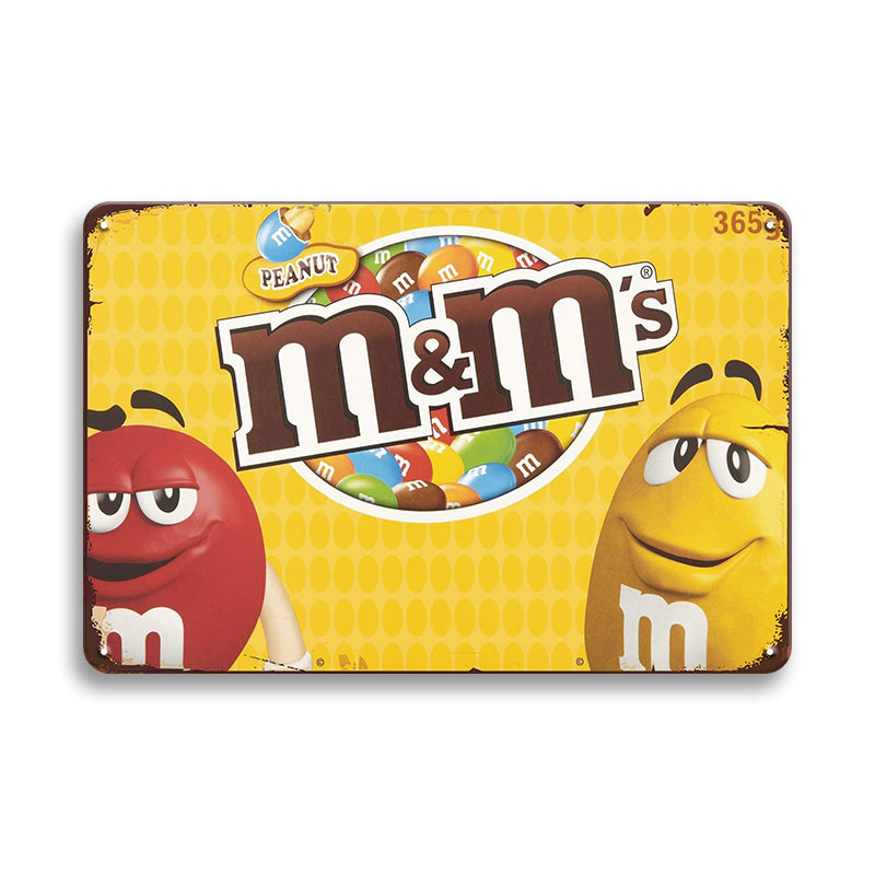M&M's ブリキ看板 レトロ インテリア おしゃれ 壁飾り ディスプレイ アメリカン雑貨 コレクション