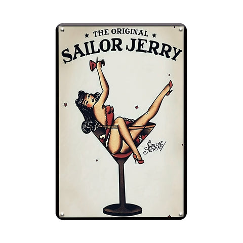 ブリキ看板 レトロ ピンナップガール SAILOR JERRY アメリカン 壁飾り