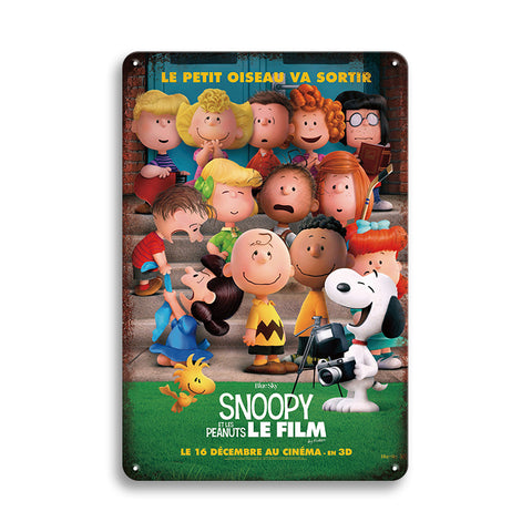 スヌーピー ブリキ看板 ピーナッツ PEANUTS チャーリー・ブラウン 映画 ポスター レトロ インテリア 壁飾り
