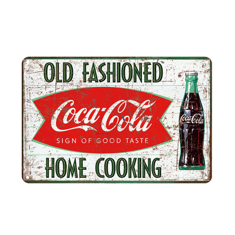 ブリキ看板 コカコーラ Coca-Cola Old Fashioned Home Cooking レトロ アメリカン 壁飾り
