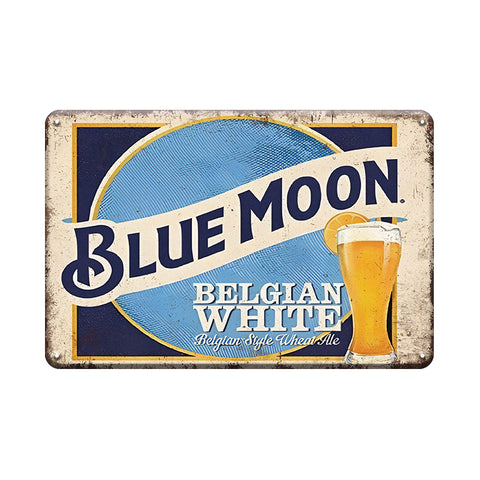 ブリキ看板 ビール BLUE MOON ブルームーン レトロ 壁飾り インテリア