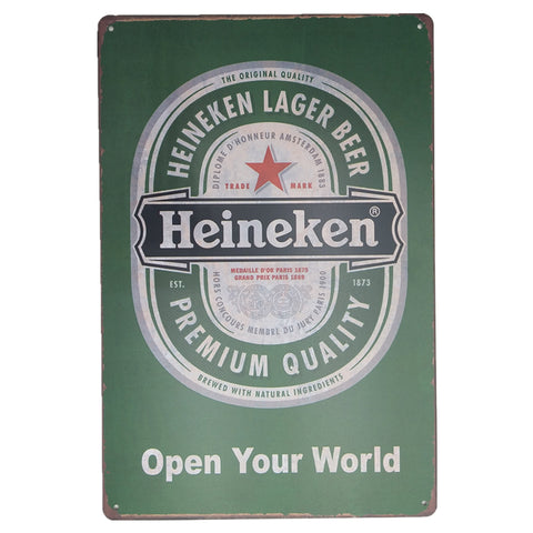 ブリキ看板 ハイネケン Heineken ビール レトロ アンティーク アメリカン雑貨 ヴィンテージ インテリア 壁飾り ガレージ おしゃれ