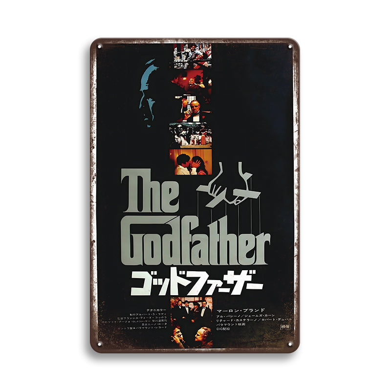 ゴッドファーザー ブリキ看板 映画ポスター レトロ ヴィンテージ インテリア 壁飾り アメリカン雑貨 ディスプレイ