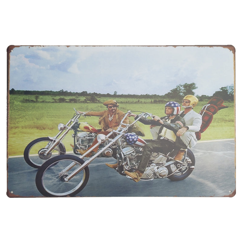 ブリキ看板 Easy Rider イージーライダー ハーレー チョッパー 映画 バイク 壁飾り