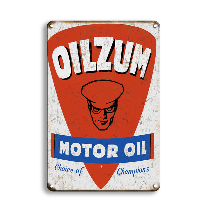 ブリキ看板 モーターオイル OILZUM レトロ アメリカン ガレージ 壁飾り