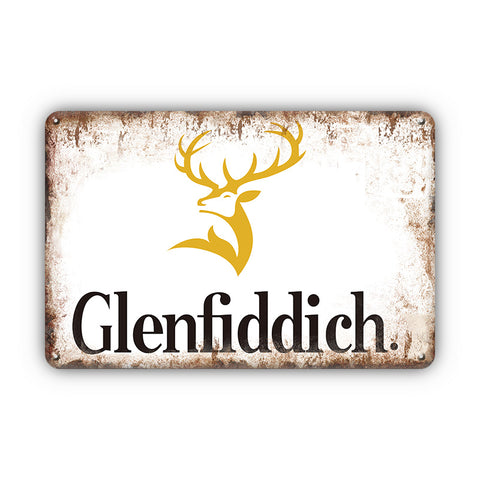 鹿 ブリキ看板 Glenfiddich レトロ アンティーク風 インテリア 壁飾り