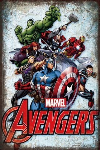 ブリキ看板 アベンジャーズ マーベル キャプテンアメリカ アイアンマン ハルク ソー ブラックウィドウ ホークアイ ファルコン レトロ インテリア コレクション 雑貨 ビンテージ ディスプレイ 壁飾り おしゃれ
