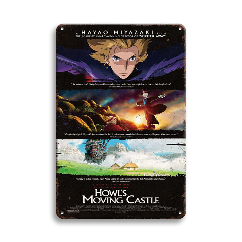 ブリキ看板 ハウルの動く城 ジブリ レトロ ポスター 壁飾り インテリア 雑貨 ディスプレイ ビンテージ