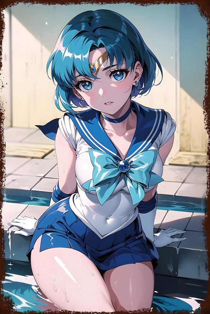 セーラーマーキュリー ブリキ看板 美少女戦士セーラームーン インテリア 雑貨 コレクション