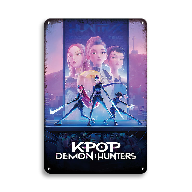 ブリキ看板 インテリア レトロ KPOP DEMON HUNTERS ポスター 壁飾り ディスプレイ コレクション おしゃれ