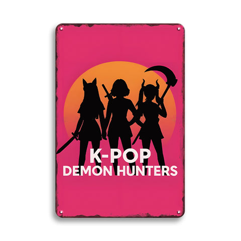 ブリキ看板 K-POP DEMON HUNTERS レトロ インテリア 壁飾り ビンテージ ディスプレイ おしゃれ 雑貨