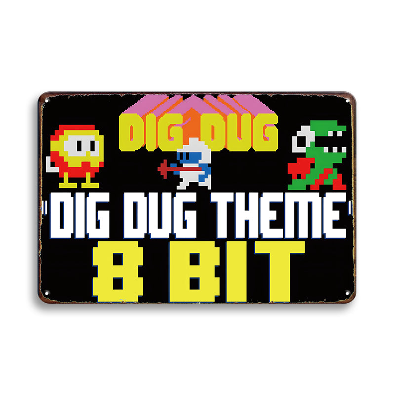ブリキ看板 ディグダグ Dig Dug レトロゲーム ナムコ 8bit インテリア 壁飾り ビンテージ ディスプレイ
