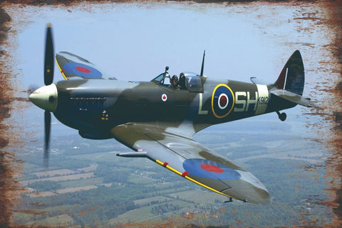 ブリキ看板 レトロ スピットファイア 戦闘機 第二次世界大戦 ミリタリー