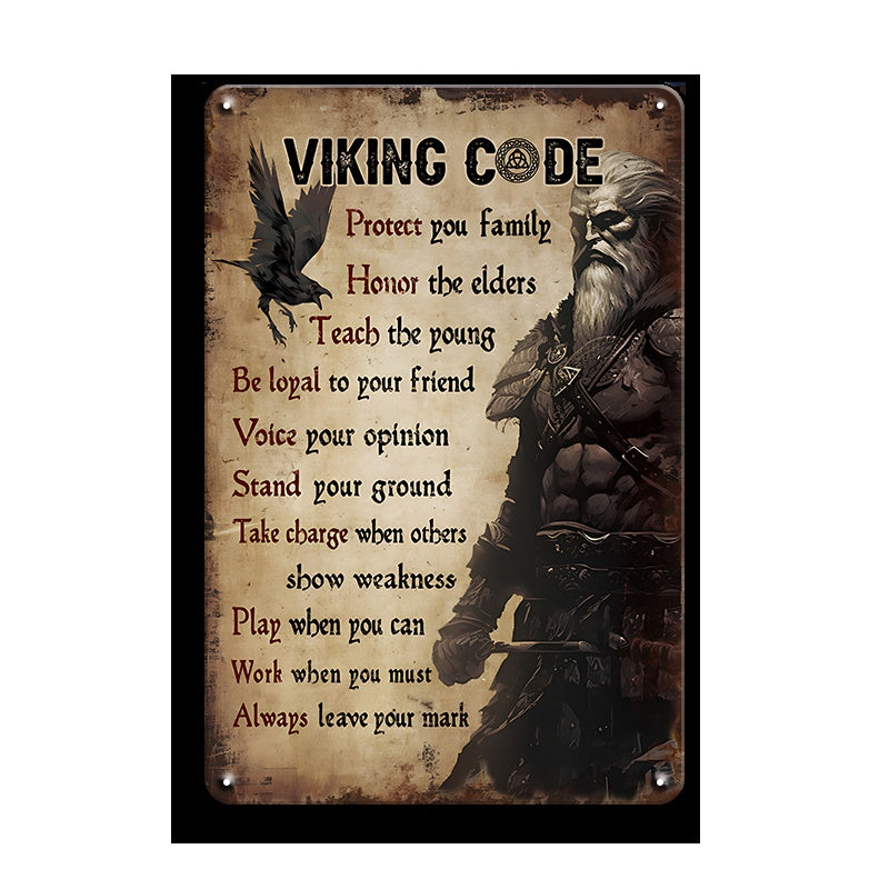ブリキ看板 ヴァイキング レトロ インテリア 壁飾り Viking Code ビンテージ ディスプレイ おしゃれ 雑貨