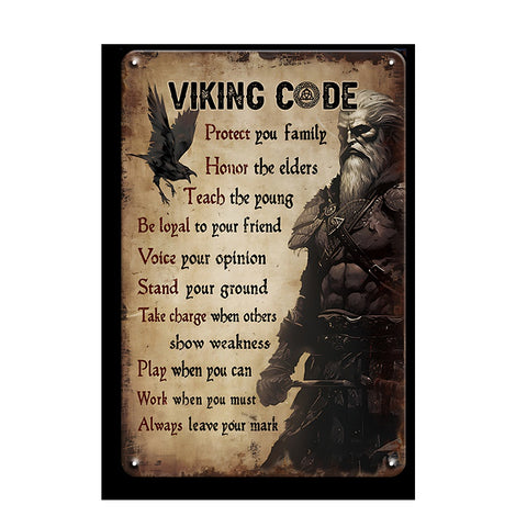 ブリキ看板 ヴァイキング レトロ インテリア 壁飾り Viking Code ビンテージ ディスプレイ おしゃれ 雑貨