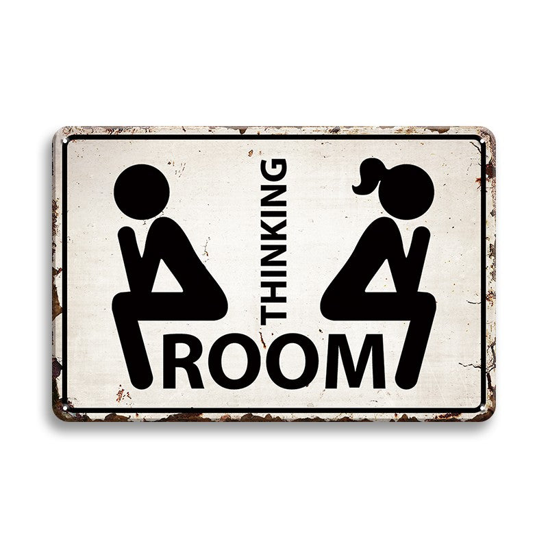 トイレ ユーモア シンキングルーム ブリキ看板 インテリア 雑貨 壁飾り ビンテージ