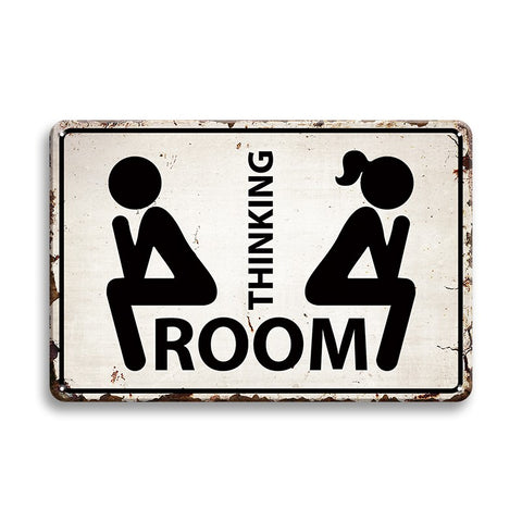 トイレ ユーモア シンキングルーム ブリキ看板 インテリア 雑貨 壁飾り ビンテージ