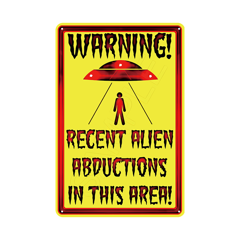 UFO 警告看板 ブリキ看板 エイリアン注意 ヴィンテージ レトロ サイン