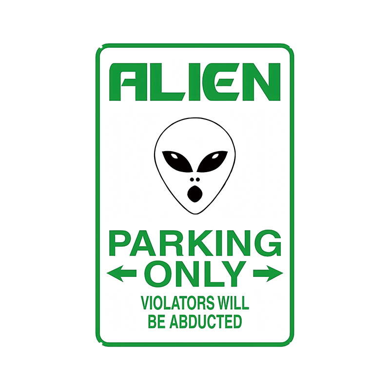 ALIEN Parking Only ブリキ看板 宇宙人 パーキング ユーモア雑貨