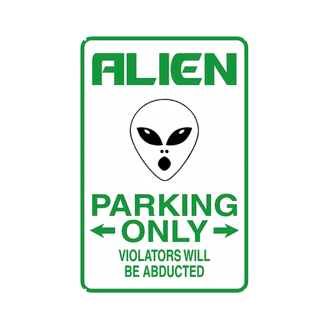 ALIEN Parking Only ブリキ看板 宇宙人 パーキング ユーモア雑貨