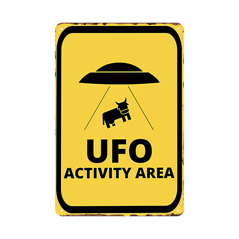 UFO 注意看板 ブリキ看板 ヴィンテージ レトロ サイン インテリア コレクション 雑貨