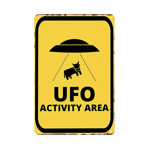 UFO 注意看板 ブリキ看板 ヴィンテージ レトロ サイン インテリア コレクション 雑貨