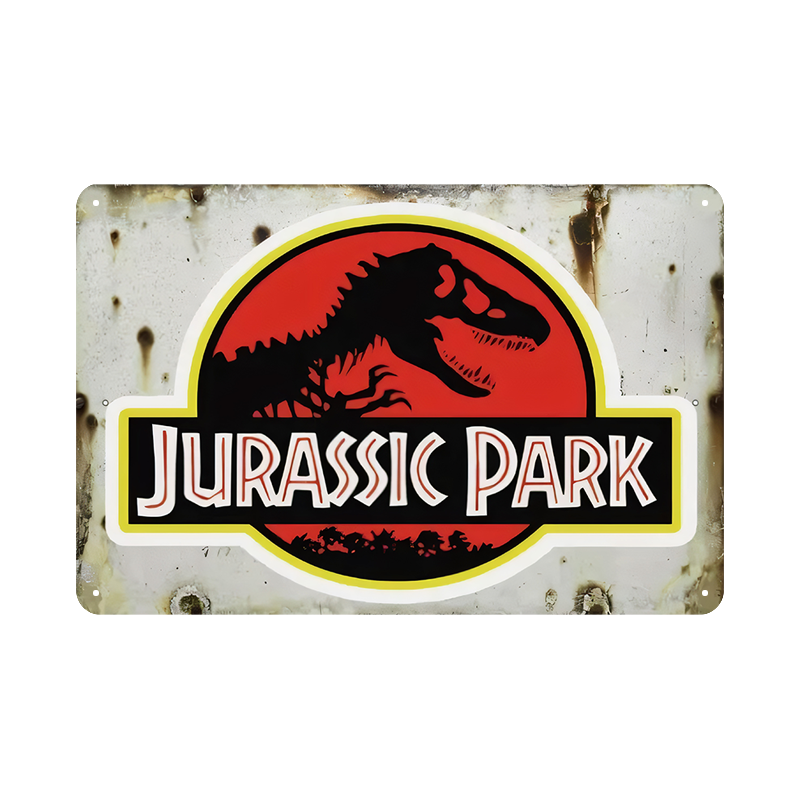 ジュラシックパーク 映画 ロゴ ヴィンテージ レトロ ブリキ看板 インテリア 雑貨 コレクション