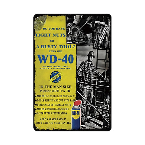 ブリキ看板 WD-40 レトロ アメリカン ヴィンテージ インテリア 壁飾り おしゃれ ディスプレイ 広告ポスター