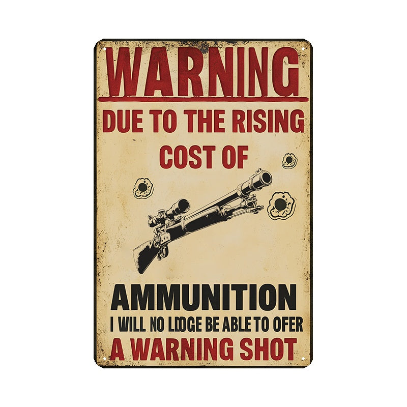 ブリキ看板 WARNING ミリタリー 弾薬 レトロ 壁掛け インテリア ビンテージ アンティーク風 ディスプレイ