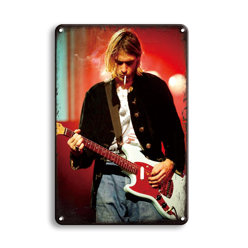 ギタリスト 音楽 ロック ミュージシャン ブリキ看板 レトロ ヴィンテージ インテリア 雑貨 コレクション